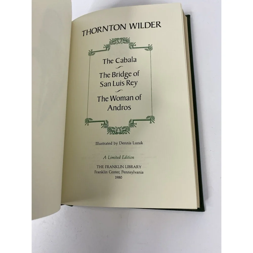 The Cabala The‎ Bridge San Luis Rey The Woman of Andros Wilder Franklin Library